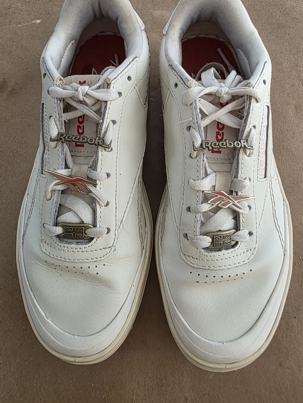 Reebok Womens Classic Off White Platform Leather Sneakers